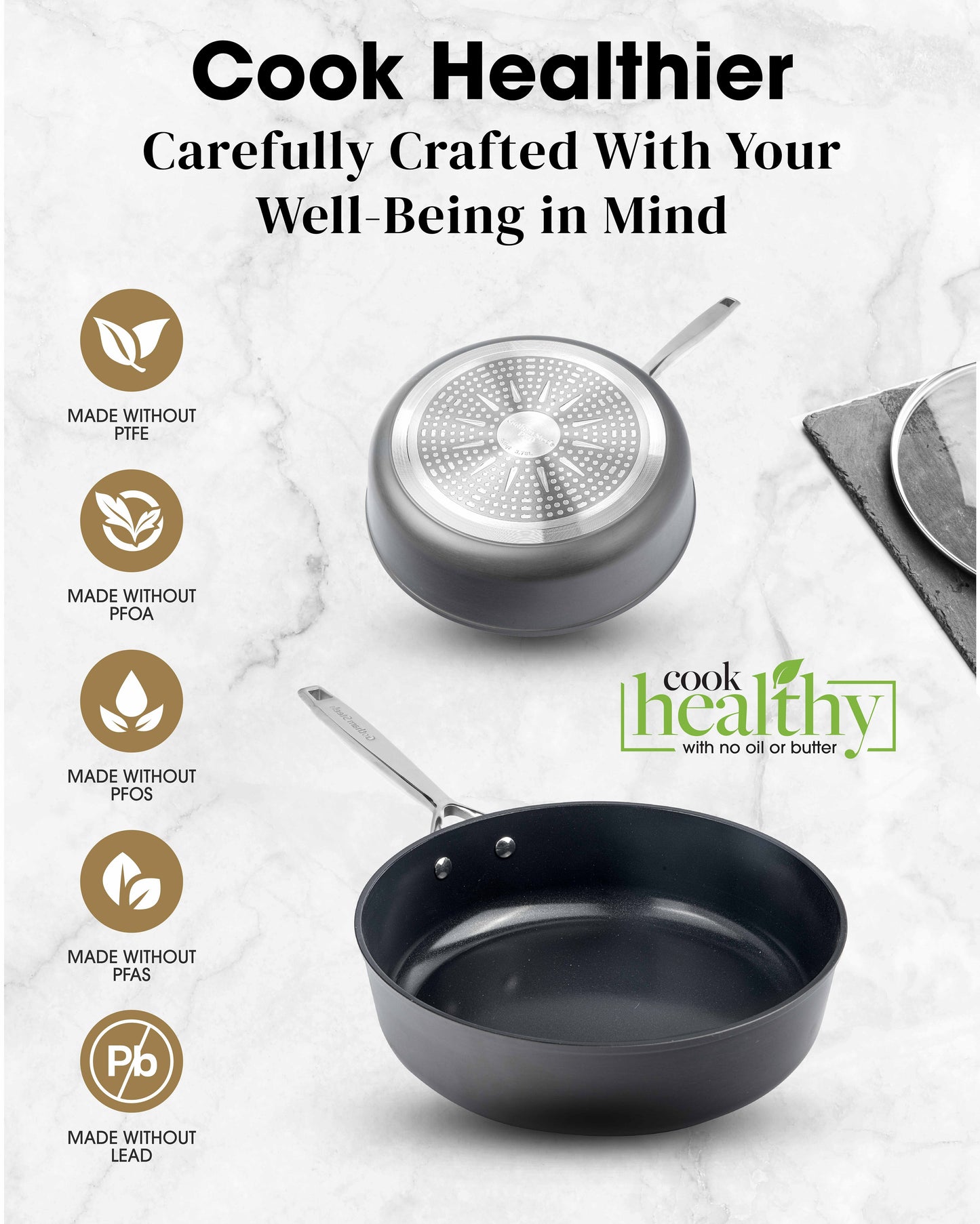 Pro Ultra Ceramic 4qt Sauté Pan & Lid