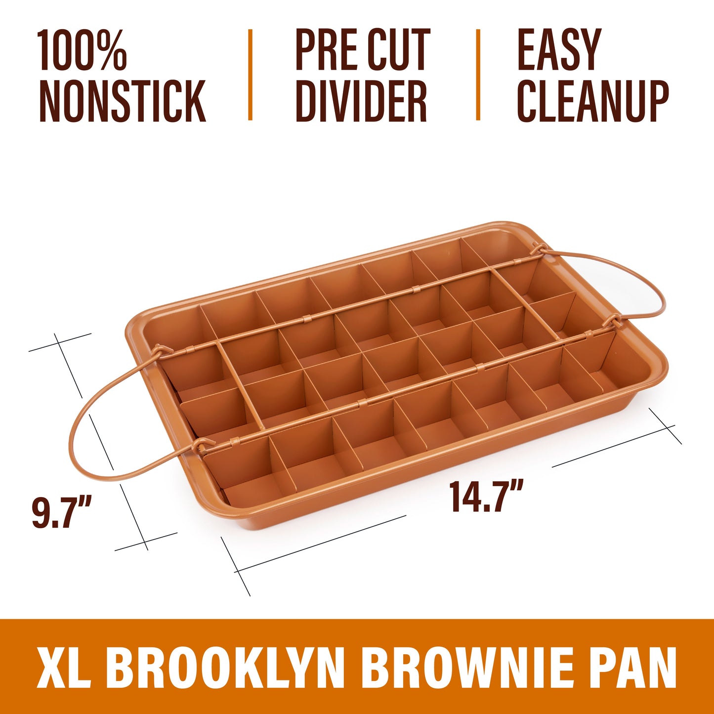 Gotham Steel Brooklyn Brownie - Baking Pan with 24 Dividers