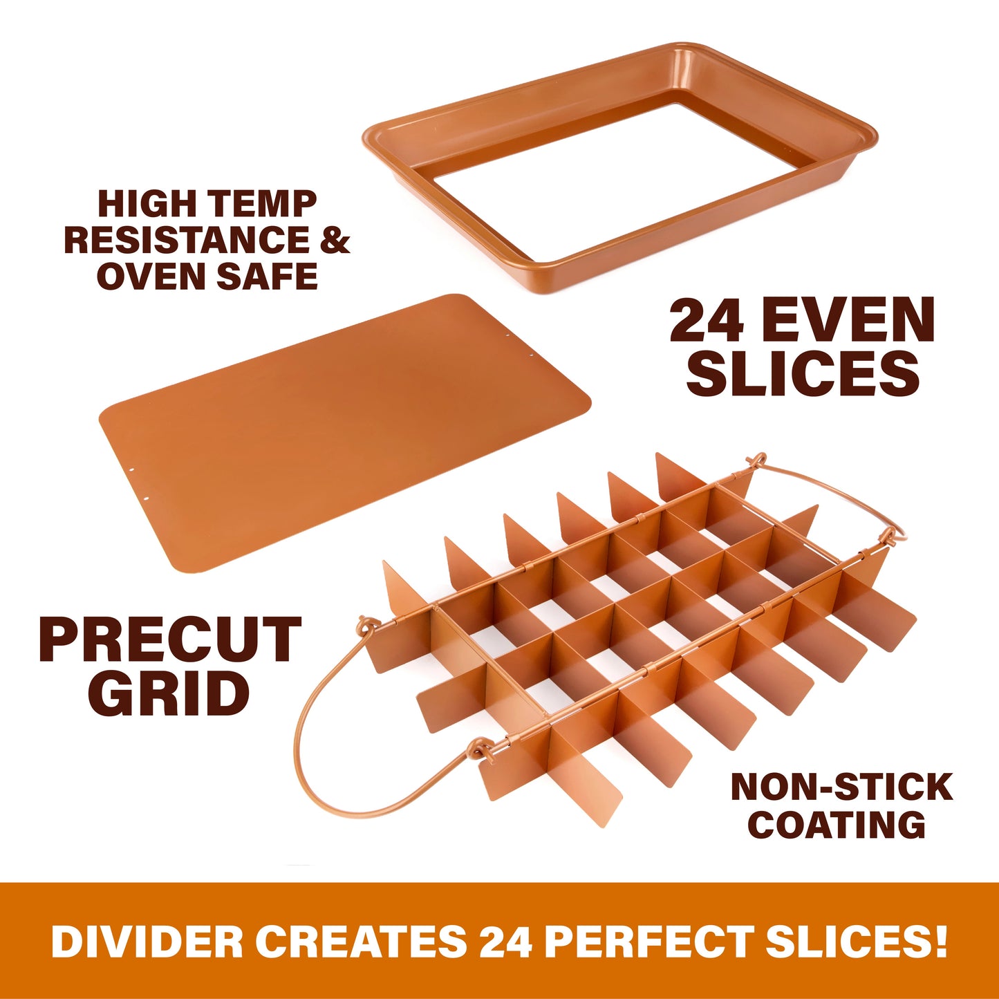 Gotham Steel Brooklyn Brownie - Baking Pan with 24 Dividers