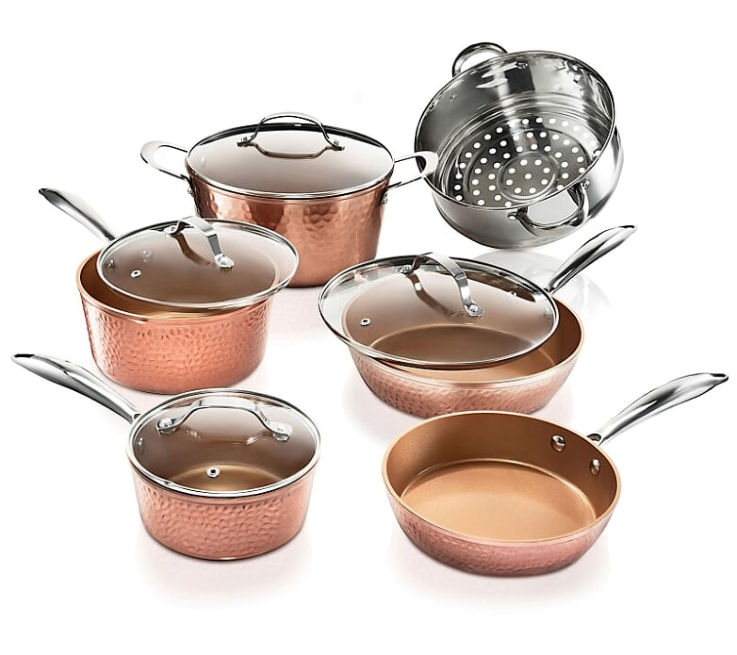 Hammered Copper Cookware Set