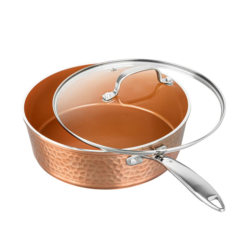Hammered Copper Sauté Pan & Lid