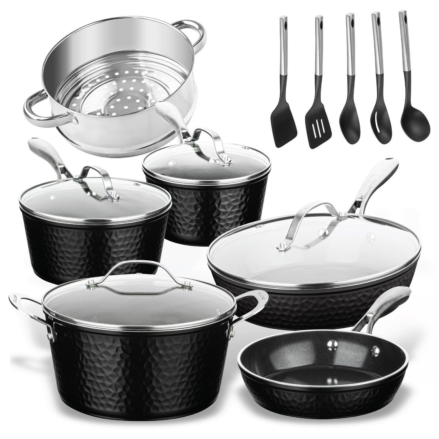 Hammered Black Cookware Bundle