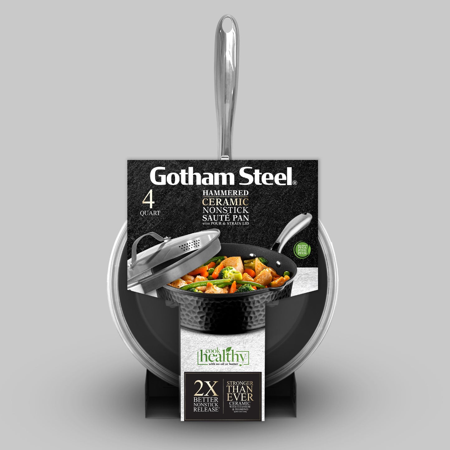 Hammered Black Sauté Pan & Lid