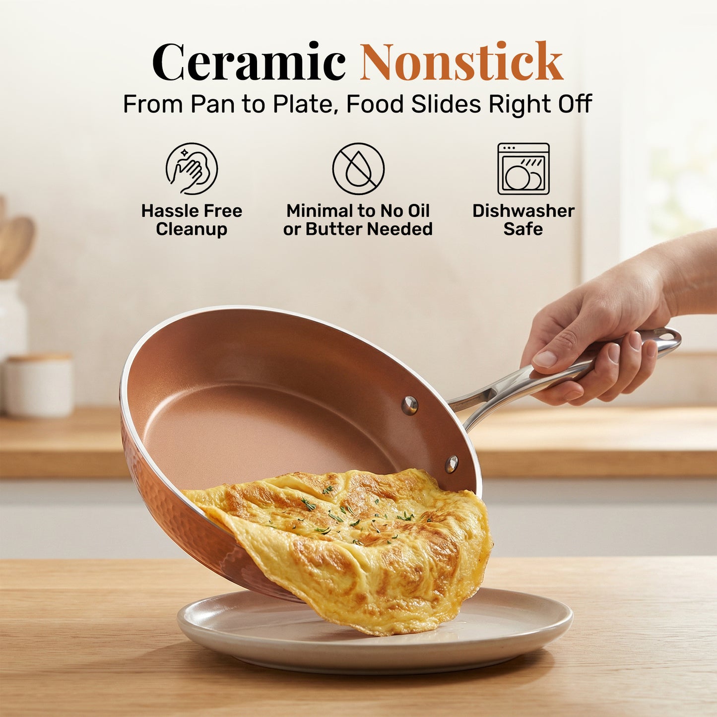 Hammered Copper Cookware Set with Utensils