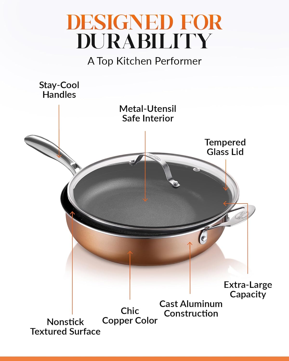 Cast Textured Sauté Pan with Lid