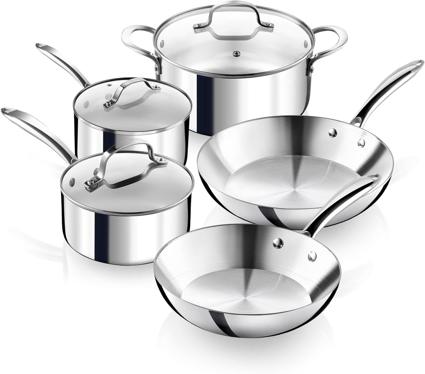 10 Piece Tri-Ply Stainless Steel Cookware Set