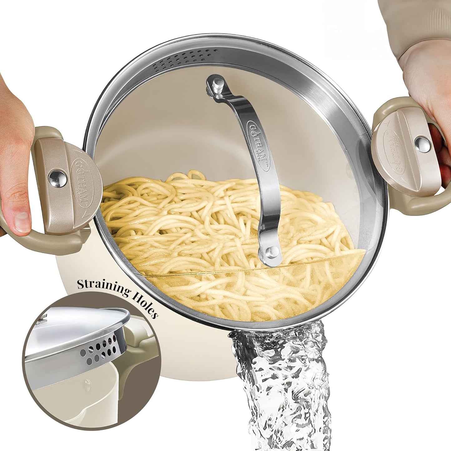 Natural Collection 5 Qt. Pasta Pot in Cream