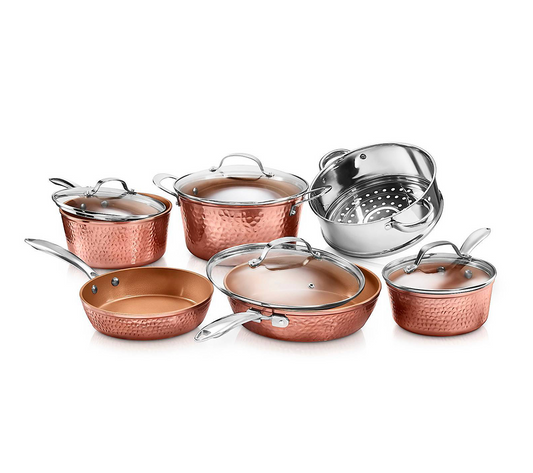 Hammered Copper Cookware Set