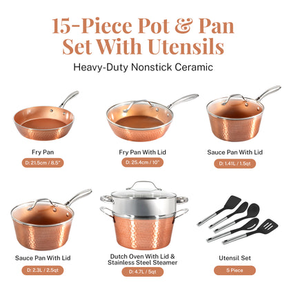 Hammered Copper Cookware Bundle