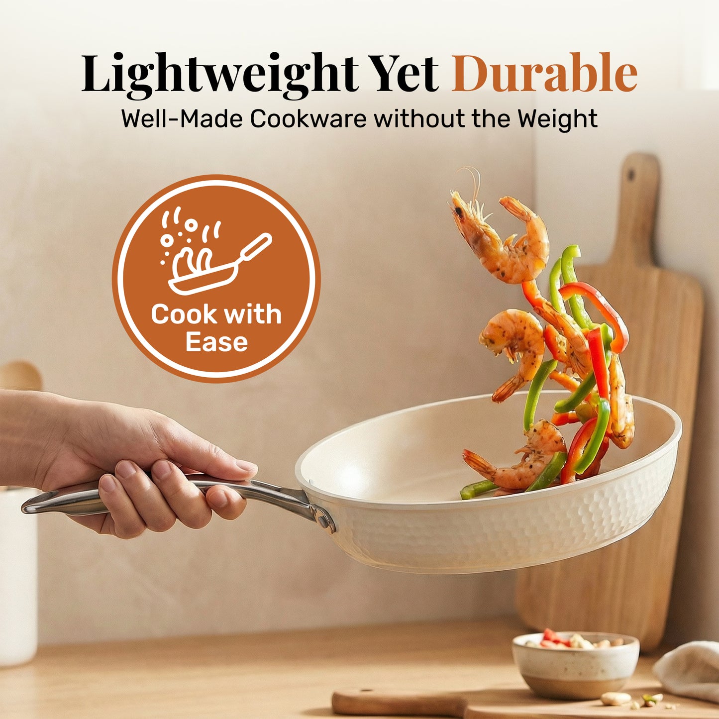 Hammered Cream Cookware Bundle