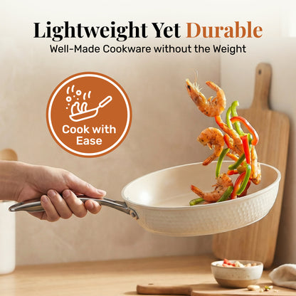 Hammered Cream Cookware Bundle