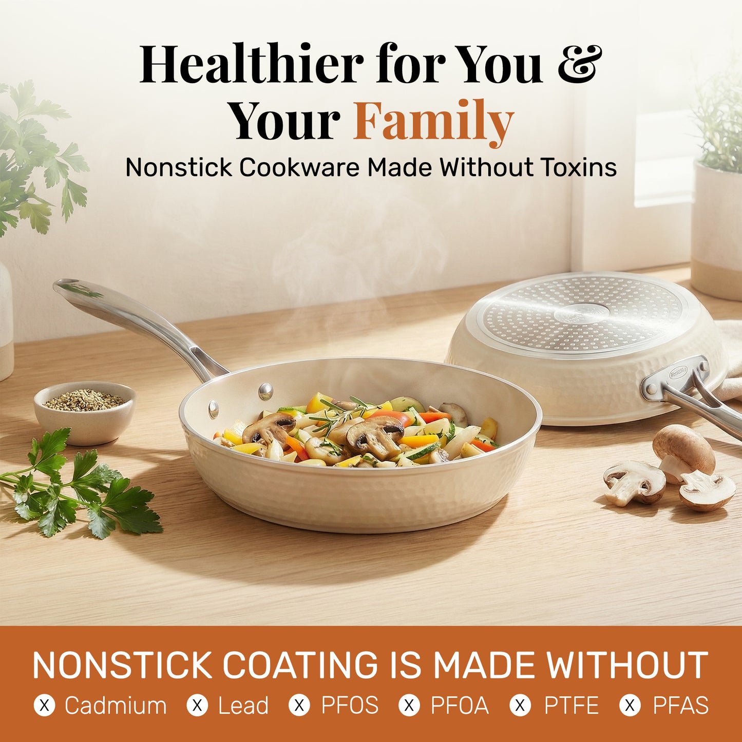 Hammered Cream Cookware Bundle