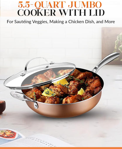 Cast Textured Sauté Pan with Lid