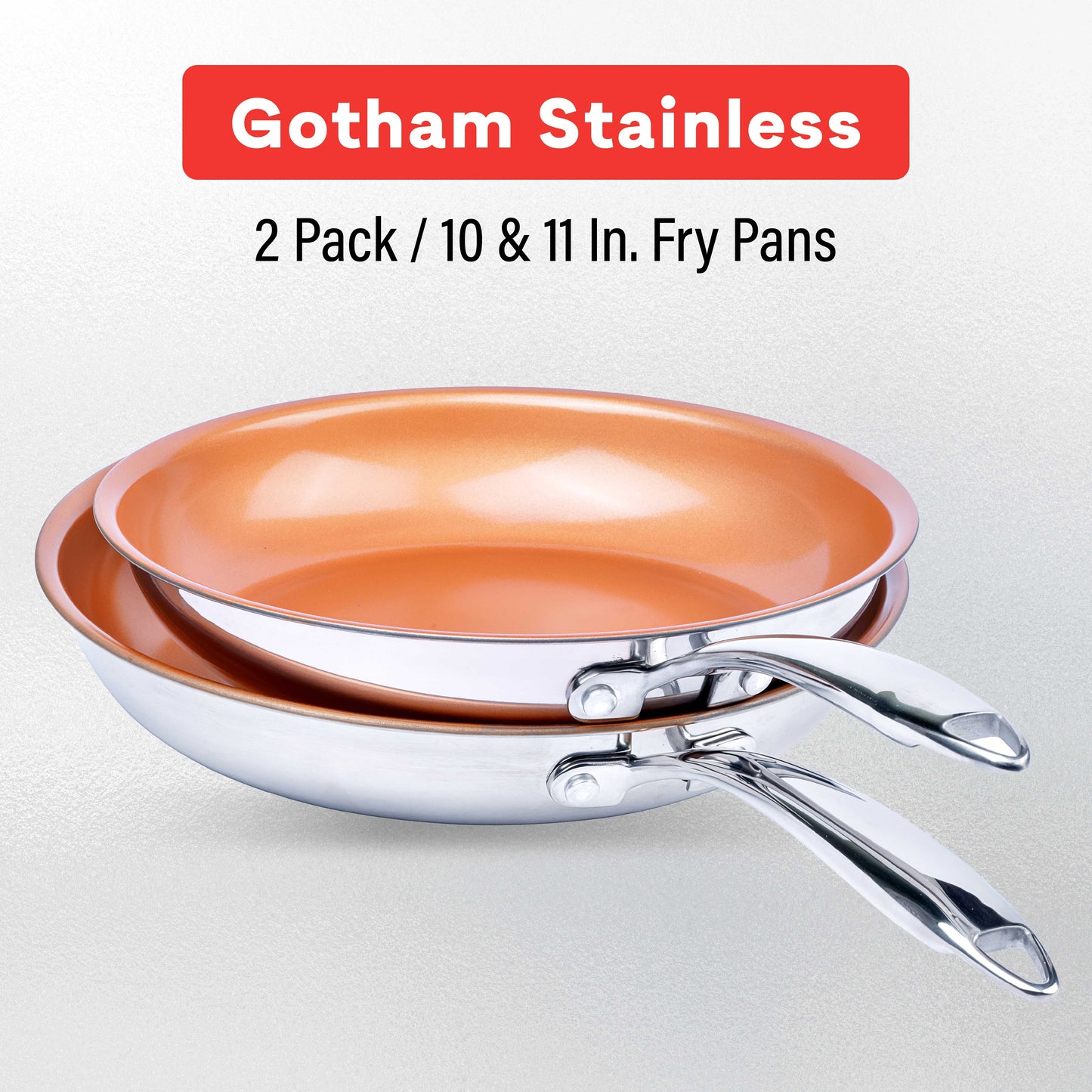 Stainless Steel & Ceramic Nonstick Fry Pan Set