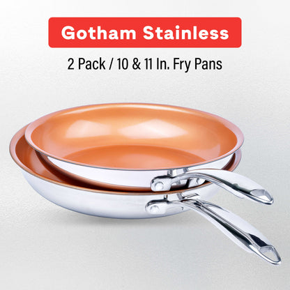 Stainless Steel & Ceramic Nonstick Fry Pan Set