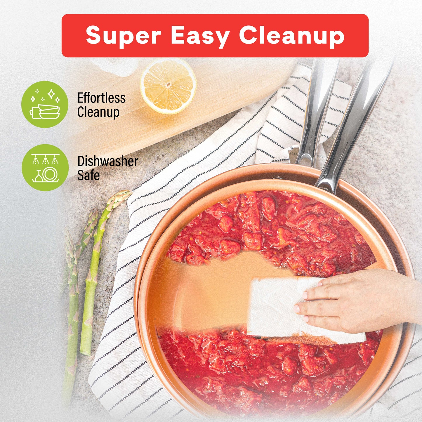 Stainless Steel & Ceramic Nonstick Fry Pan Set