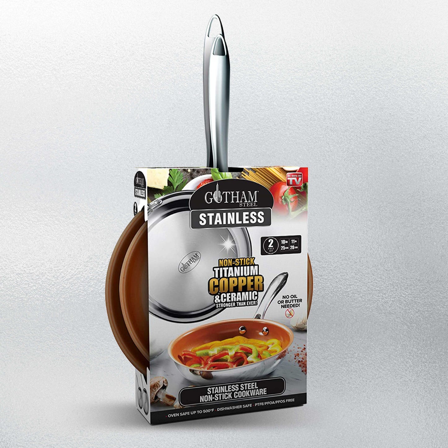 Stainless Steel & Ceramic Nonstick Fry Pan Set