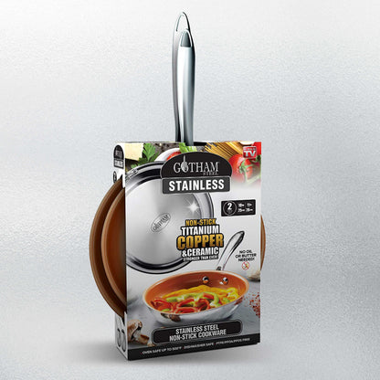 Stainless Steel & Ceramic Nonstick Fry Pan Set