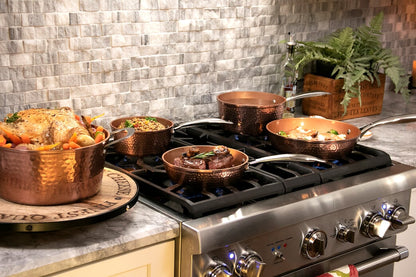 Hammered Copper Cookware Set
