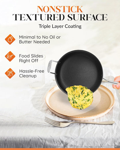 Cast Textured Sauté Pan with Lid