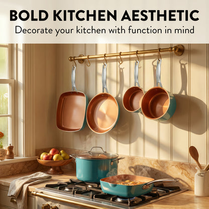 Gotham Steel 32 Pcs Cookware Set Bakeware and Food Storage Set Nonstick Pots and Pans Set