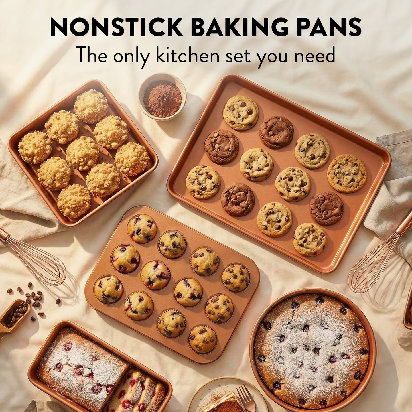 Gotham Steel 32 Pcs Cookware Set Bakeware and Food Storage Set Nonstick Pots and Pans Set