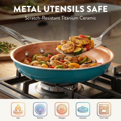 Gotham Steel 32 Pcs Cookware Set Bakeware and Food Storage Set Nonstick Pots and Pans Set