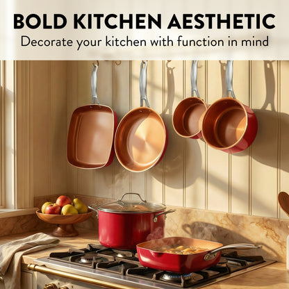 Gotham Steel 32 Pcs Cookware Set Bakeware and Food Storage Set Nonstick Pots and Pans Set