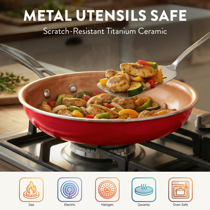 Gotham Steel 32 Pcs Cookware Set Bakeware and Food Storage Set Nonstick Pots and Pans Set