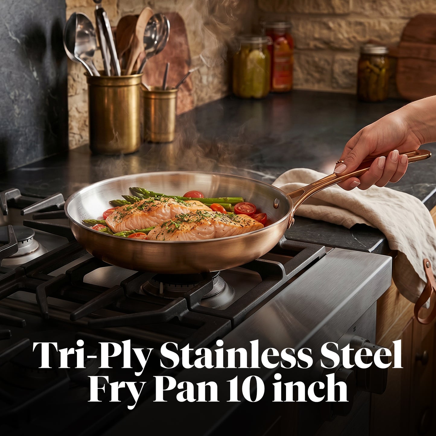 10" Tri-Ply Stainless Steel and Copper Fry Pan