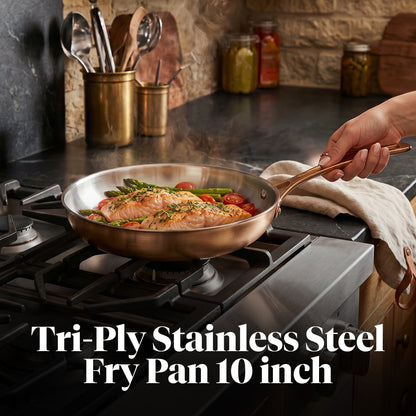 10" Tri-Ply Stainless Steel and Copper Fry Pan