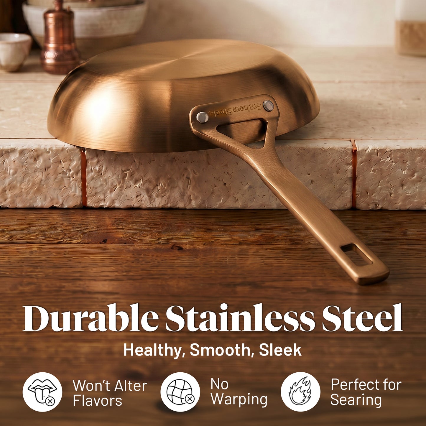 10" Tri-Ply Stainless Steel and Copper Fry Pan