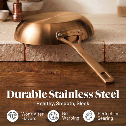 10" Tri-Ply Stainless Steel and Copper Fry Pan