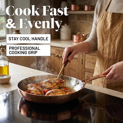 10" Tri-Ply Stainless Steel and Copper Fry Pan