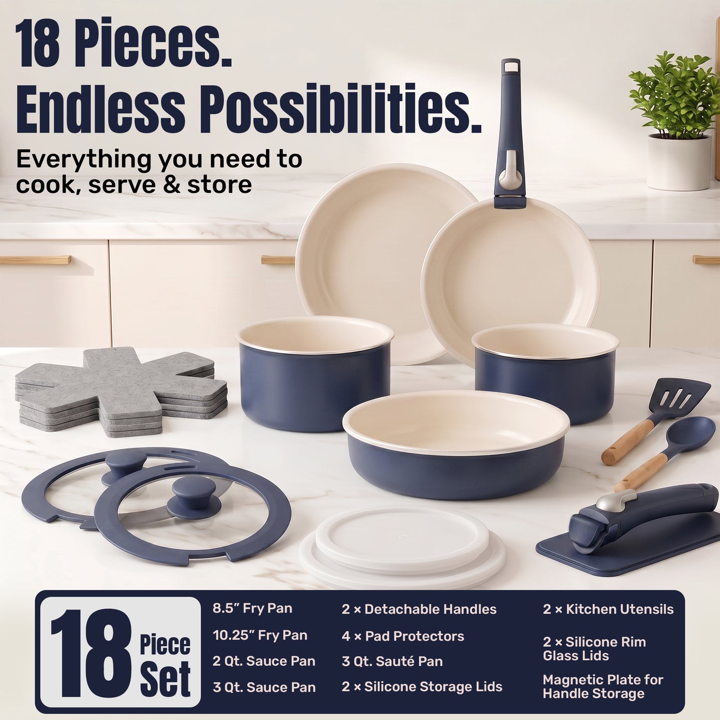 Pastel Collection Detachable Handle Bundle