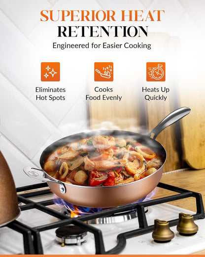 Cast Textured Sauté Pan with Lid