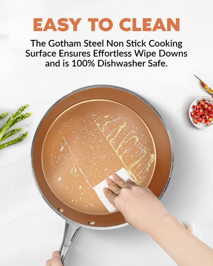 Hammered Copper 15-Piece Cookware and Bakeware Set