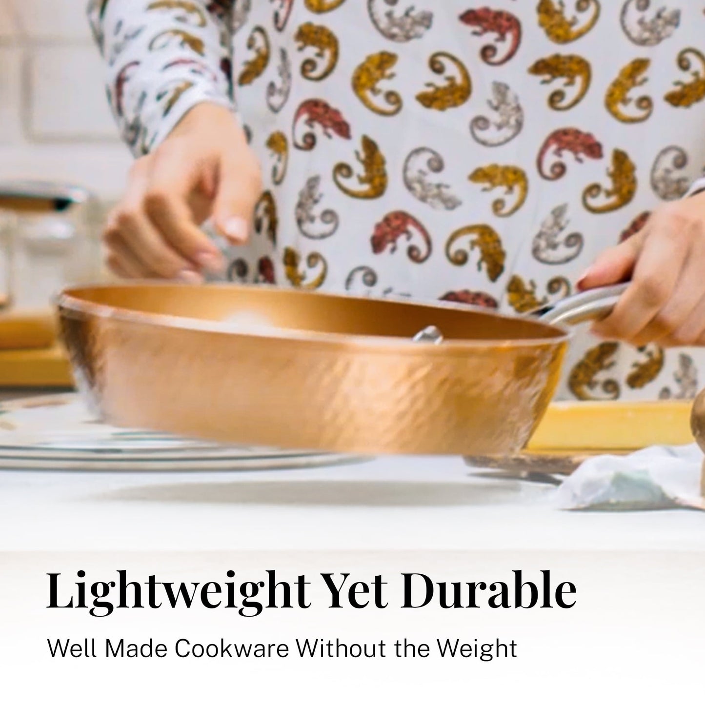 Hammered Copper Cookware Set with Utensils