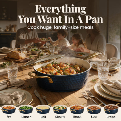 13pc Pro Hammered Natural Collection Cookware Set