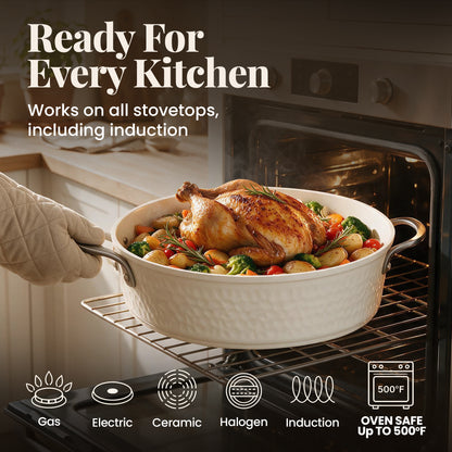 13pc Pro Hammered Natural Collection Cookware Set