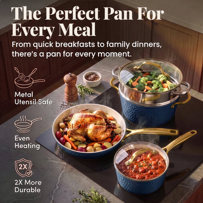 Pro Hammered Natural Collection Cookware Set