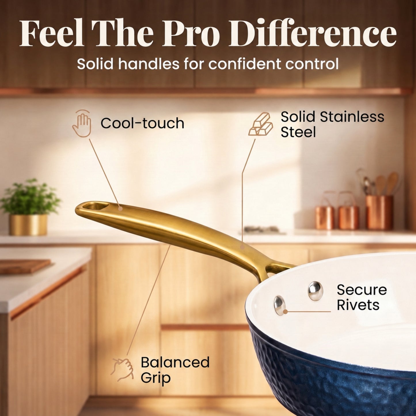 Pro Hammered Natural Collection Cookware Set