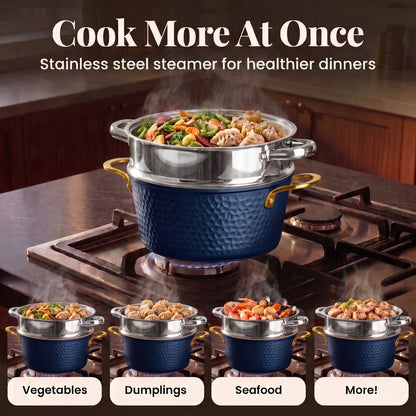 Pro Hammered Natural Collection Cookware Set