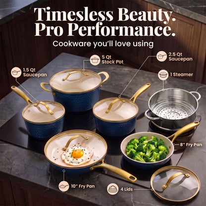 Pro Hammered Natural Collection Cookware Set
