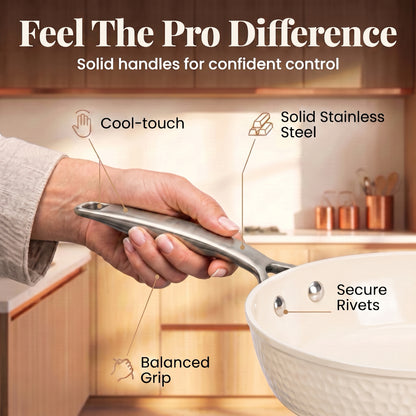 Pro Hammered Natural Collection Cookware Set