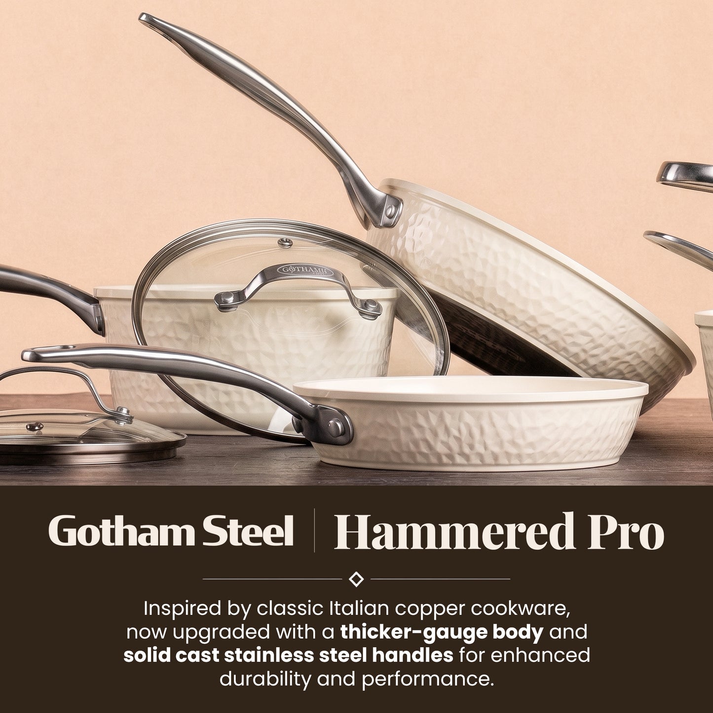 Pro Hammered Natural Collection Cookware Set