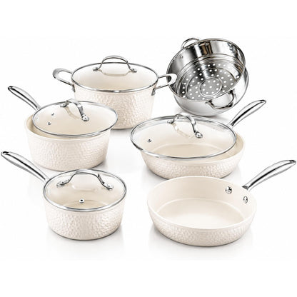 Pro Hammered Natural Collection Cookware Set