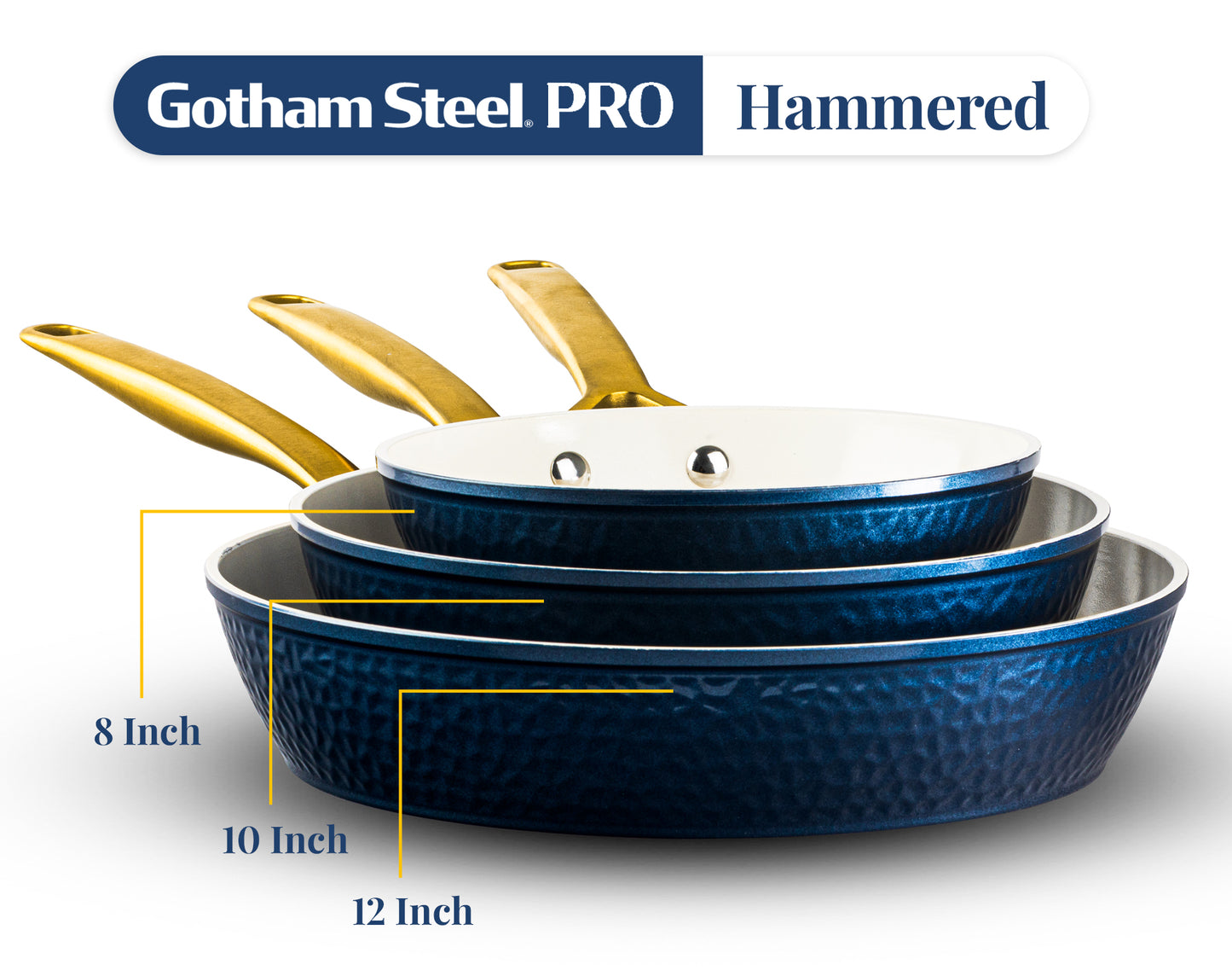 Hammered Natural Collection Fry Pan Set