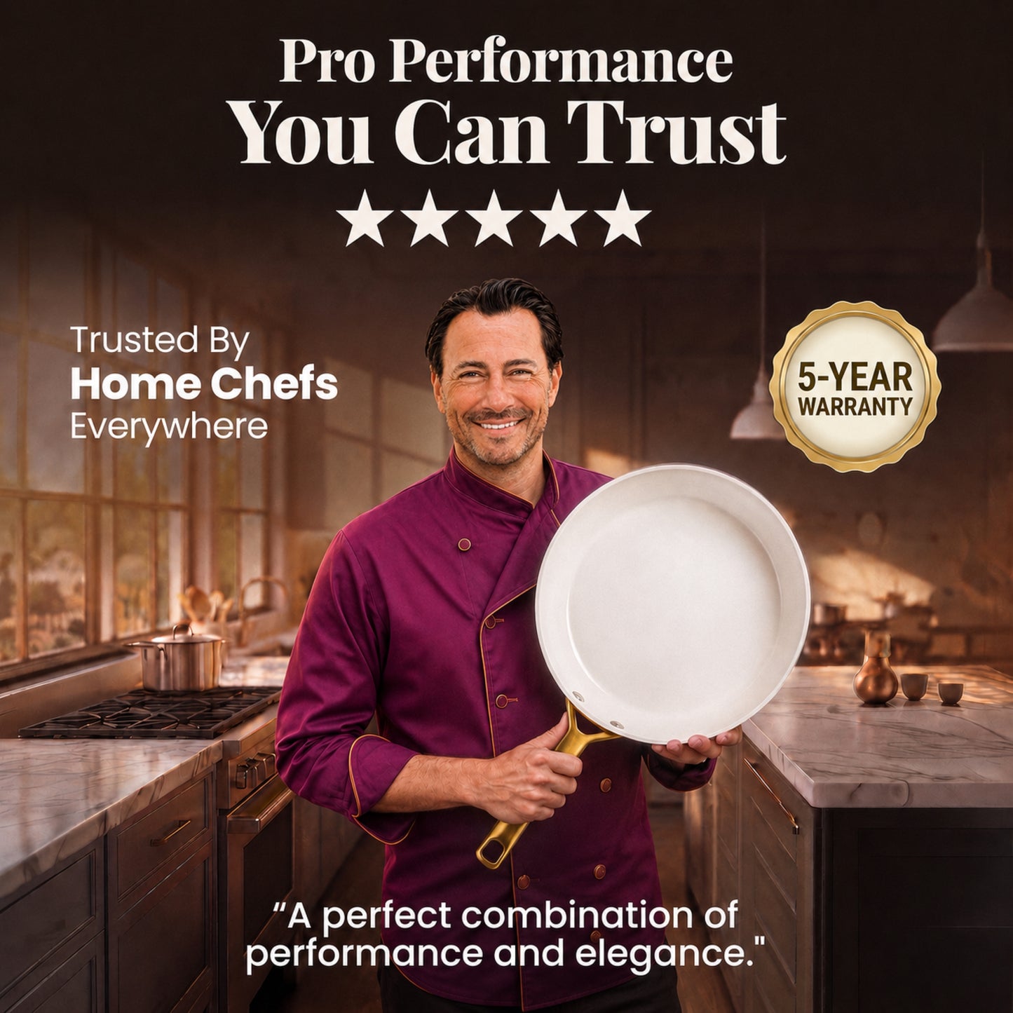 Pro Hammered Natural Collection Fry Pan Set