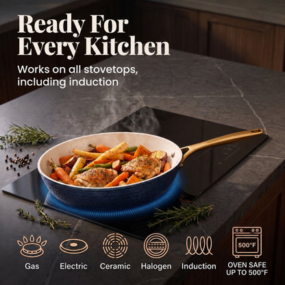 Pro Hammered Natural Collection Fry Pan Set